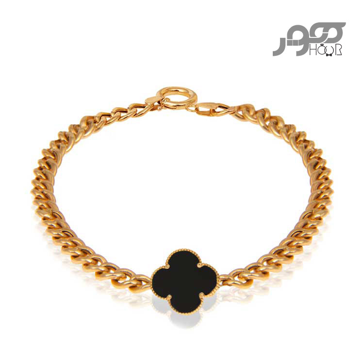 دستبند طلا زنانه  کارتیر و ونکلیف صدفی  کد AXB369