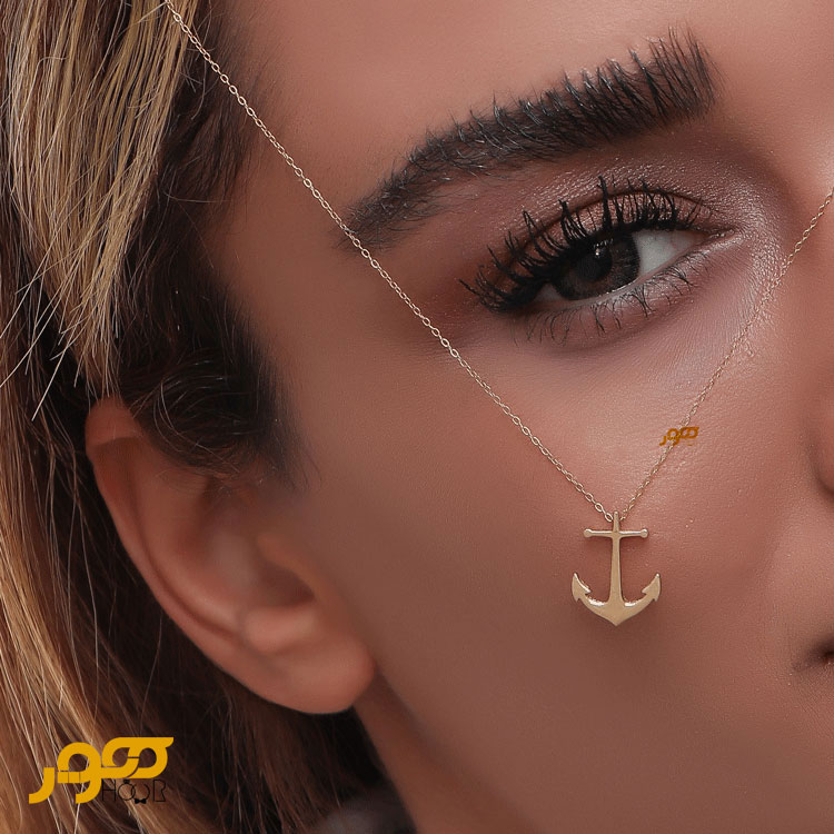 گردنبند طلا زنانه طرح لنگر کد JCN456