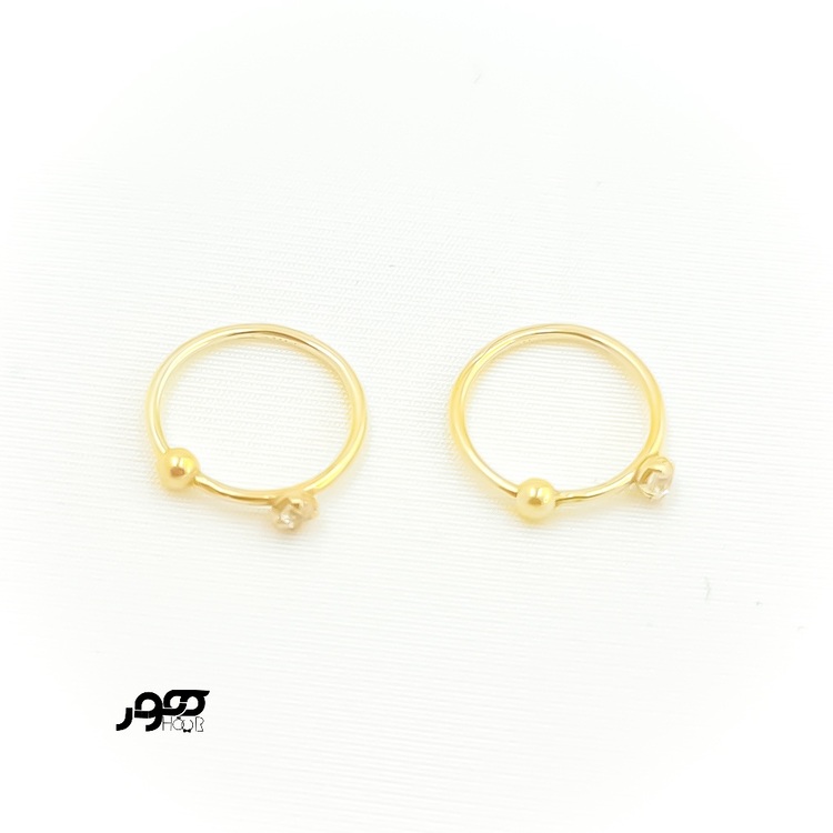 پیرسینگ حلقه ای بینی طلا  تک نگین  کد RPI657
