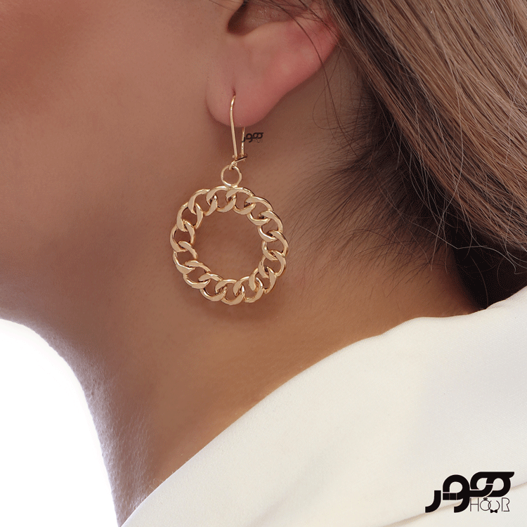 گوشواره طلا زنانه طرح  کارتیر گرد کد BCE355