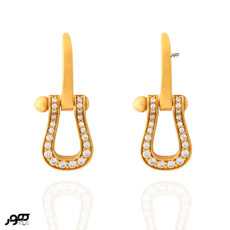 گوشواره طلا زنانه میخی طرح فرد کد ACE428