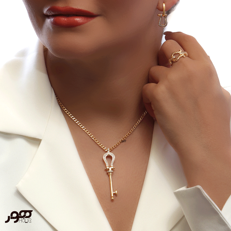 گوشواره طلا زنانه میخی طرح فرد کد ACE428