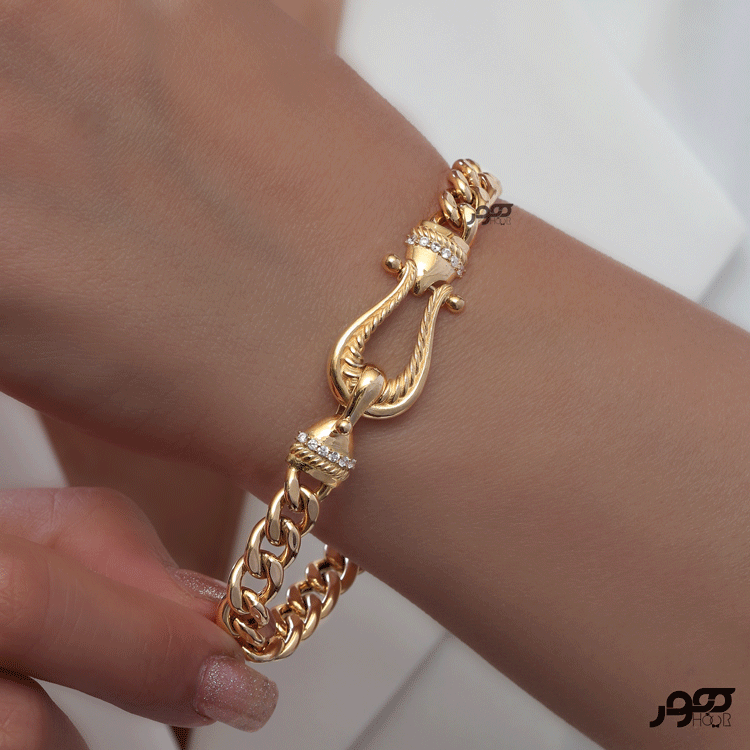 دستبند طلا زنانه فرد و  کارتیر کد ACB720