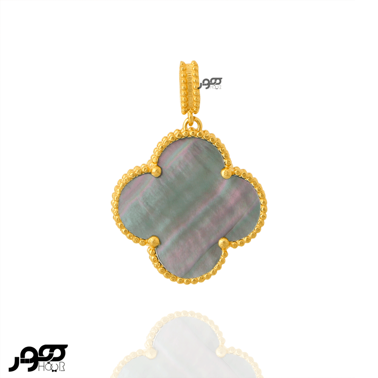 آویز طلا زنانه  ونکلیف گل صدفی سایز ۳ کد AXP403