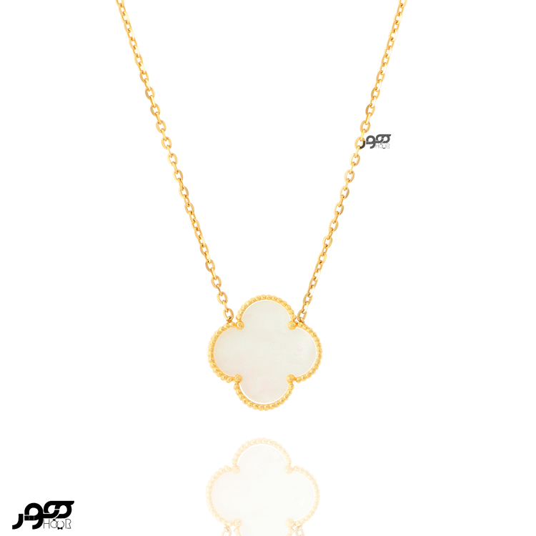 نیم ست طلا زنانه ونکلیف گل صدفی کد AXS300