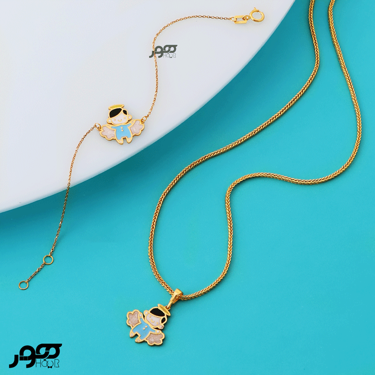 آویز طلا کودک طرح فرشته پسر کد AKP634