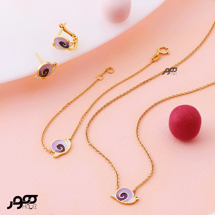 گوشواره طلا کودک طرح حلزون کد AKE109