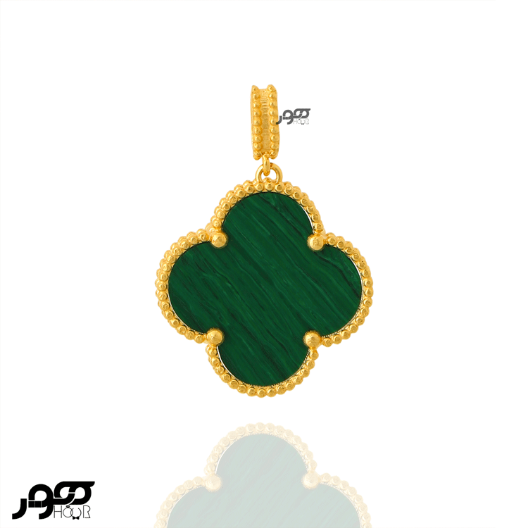 آویز طلا زنانه ونکلیف گل صدفی سایز ۳ کد AXP303