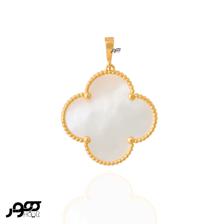 آویز طلا زنانه ونکلیف گل صدفی سایز 2 کد AXP502