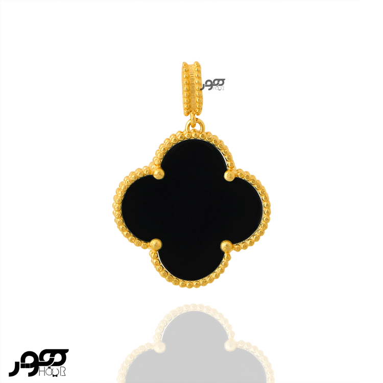 آویز طلا زنانه ونکلیف گل صدفی سایز ۳ کد AXP503