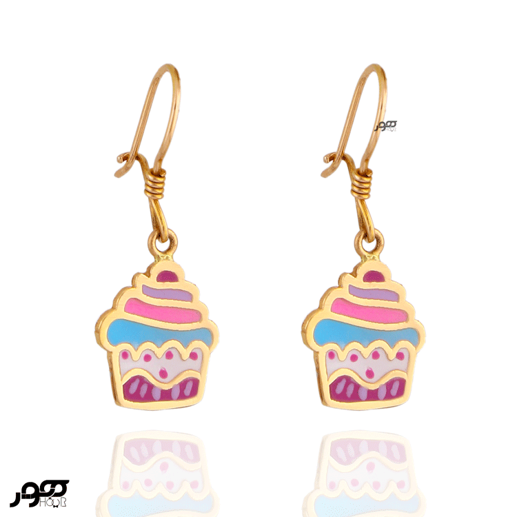 نیم ست طلا کودک طرح کاپ کیک کد AKS715