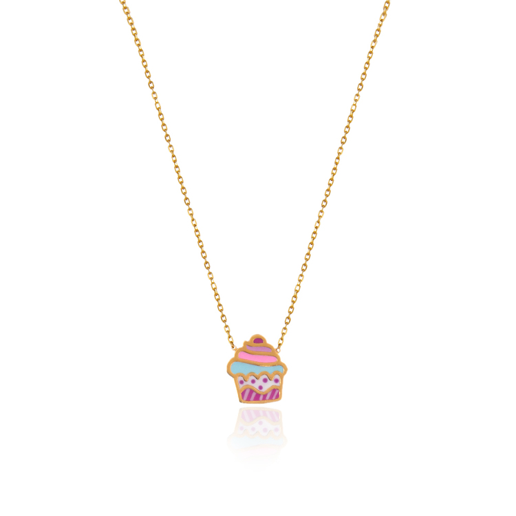 نیم ست طلا کودک طرح کاپ کیک کد AKS715