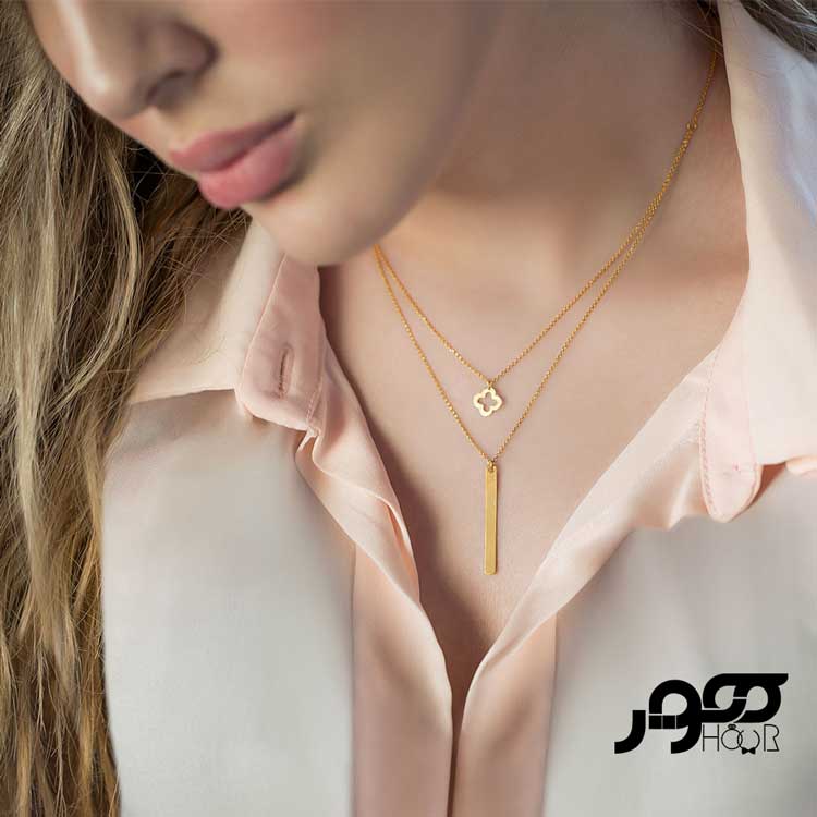 گردنبند طلا زنانه دو لایه ونکلیف کد ALN820