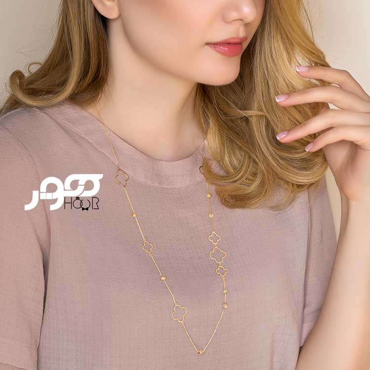 گردنبند طلا زنانه رولباسی ونکلیف کد ALN634