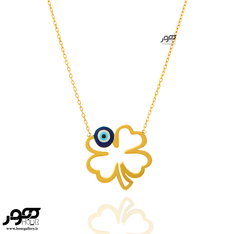 نیم ست طلا زنانه طرح شبدر و چشم نظر کد ALS620