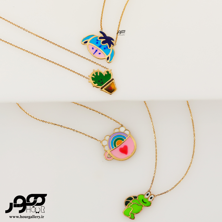 گردنبند طلا کودک  طرح اییور (کارتونی) کد AKN751