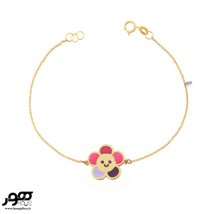 دستبند طلا کودک طرح گلناز کد AKB653