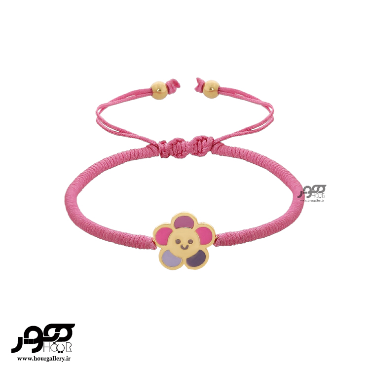 دستبند طلا و بافت کودک طرح گلناز کد AKB890