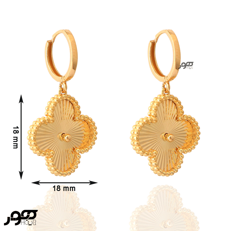 گوشواره حلقه ای طلا زنانه طرح ونکلیف  ۱ گل کد ACE100