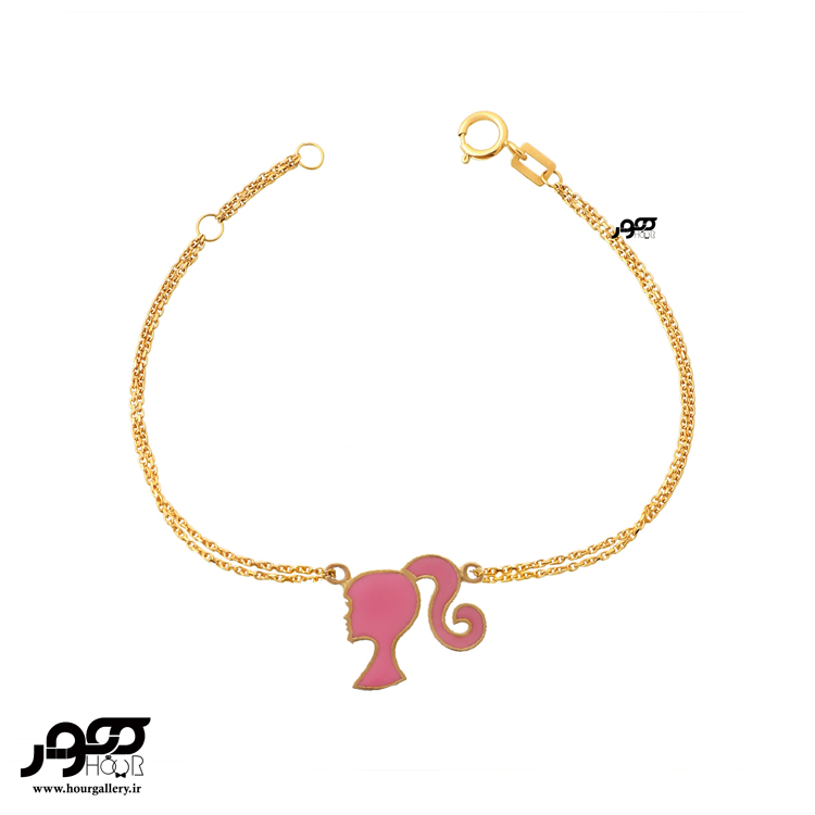 دستبند طلا کودک طرح باربی کد AKB894