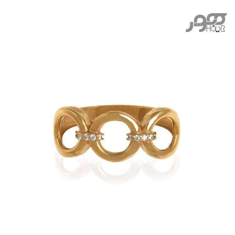انگشتر طلا زنانه دایره با نگین کد ACR432