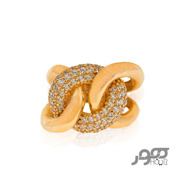 انگشتر طلا زنانه  کارتیر نگیندار کد ACR343