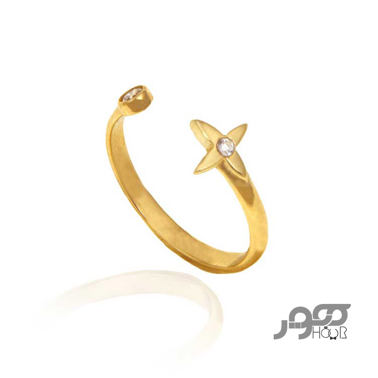 انگشتر طلا زنانه طرح گل کد ACR449