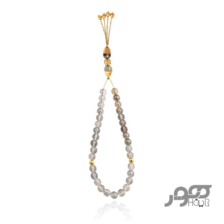 تسبیح طلا مردانه  با سنگ کریستال کد AMO906