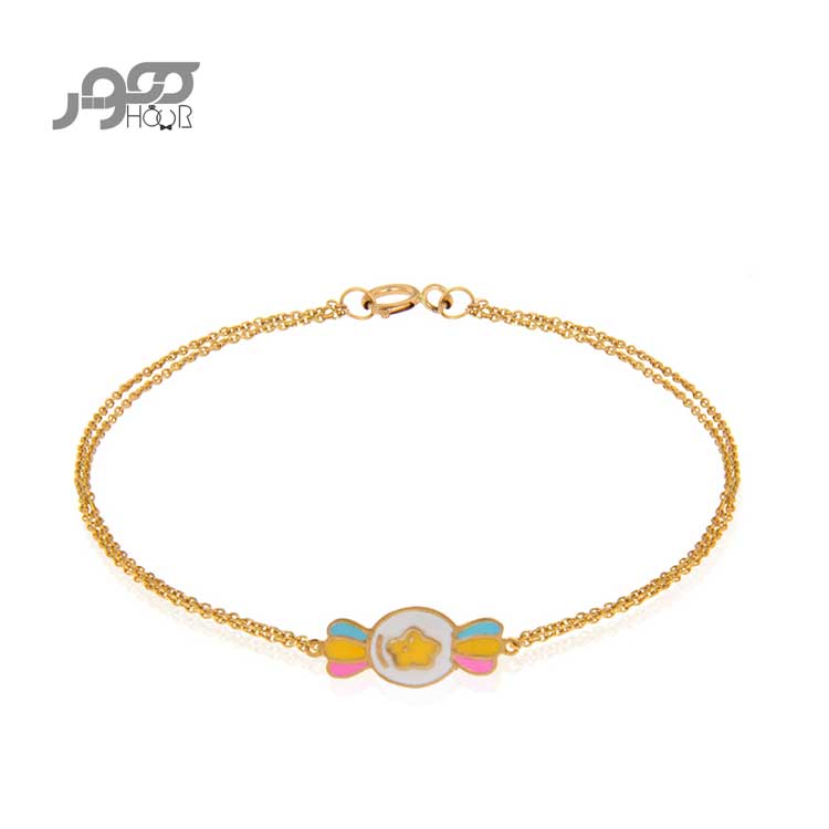 دستبند طلای کودک طرح شکلات کد AKB369
