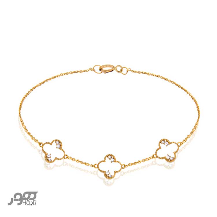 دستبند طلا زنانه ونکلیف با نگین کد ACB323