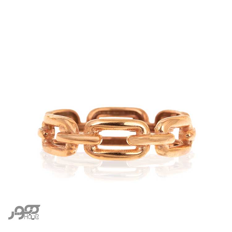 انگشتر طلا زنانه طرح زنجیری رزگلد کد ACR311