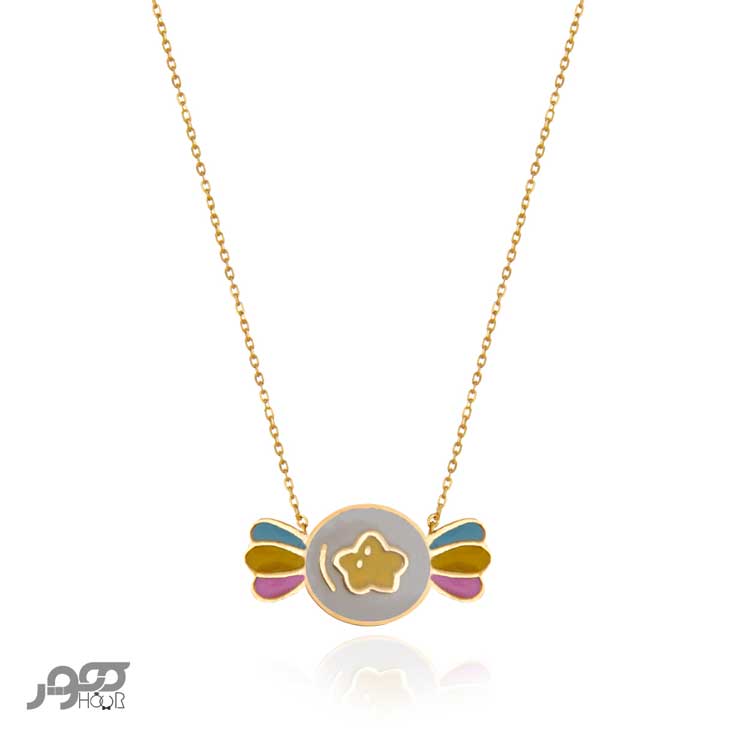 گردنبند طلا کودک طرح شکلات کد AKN708