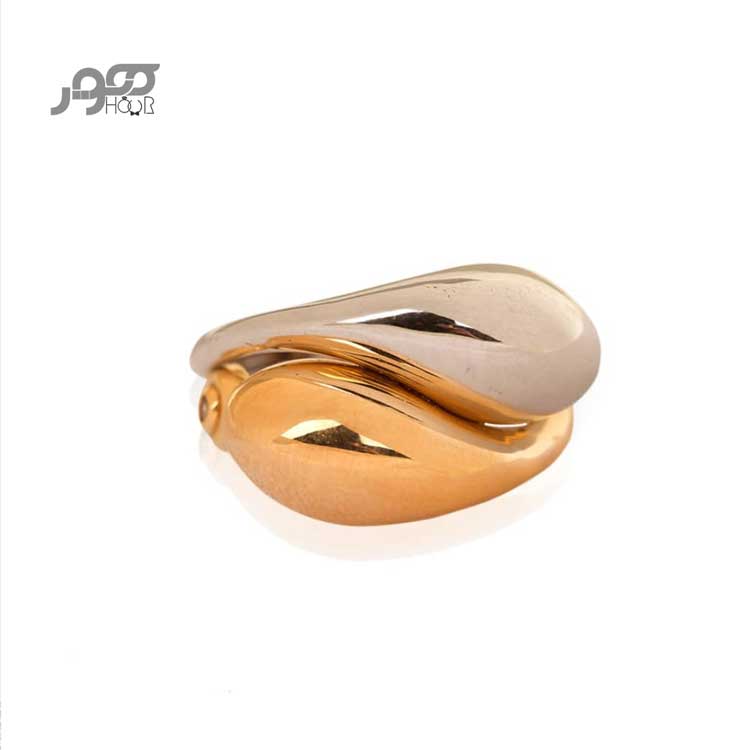 انگشتر طلا زنانه طرح اشک دورنگ کد ACR492
