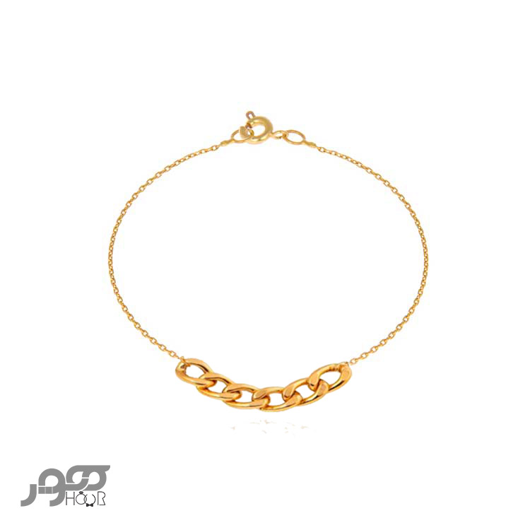 دستبند طلا زنانه زنجیر و  کارتیر کد ACB416