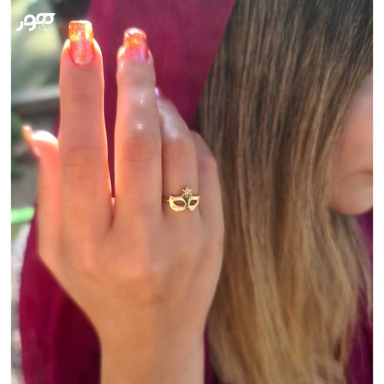 انگشتر طلا زنانه طرح بالماسکه کد JCR353