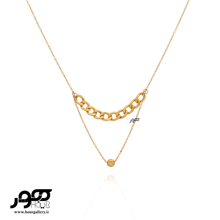 گردنبند طلا زنانه زنجیر و  کارتیر کد JCN445