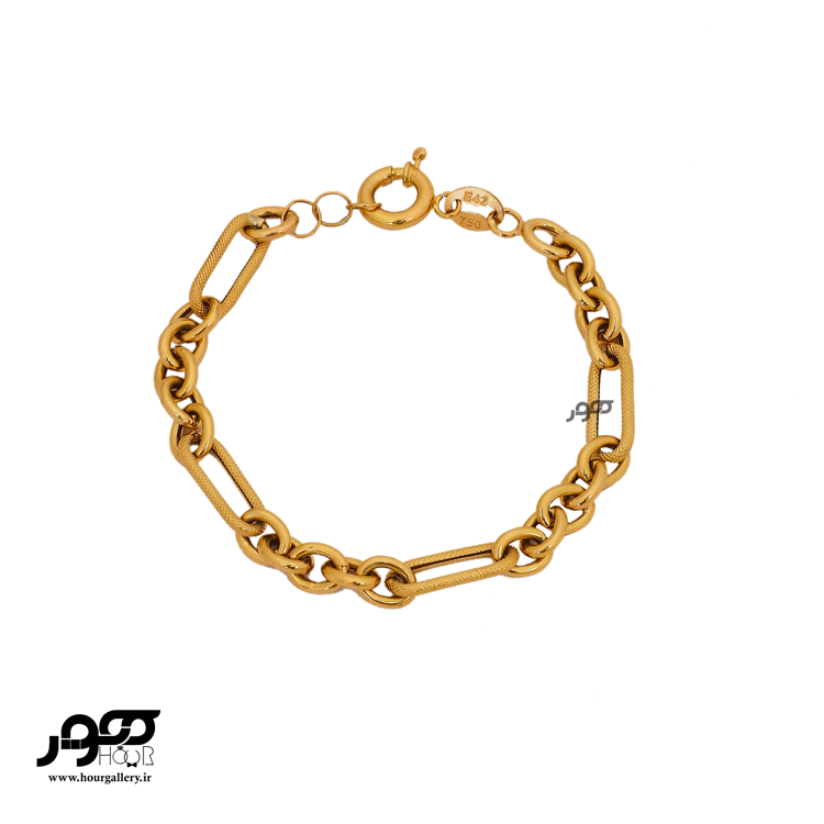 دستبند طلا زنانه هرمس مات وبراق کد BCB419