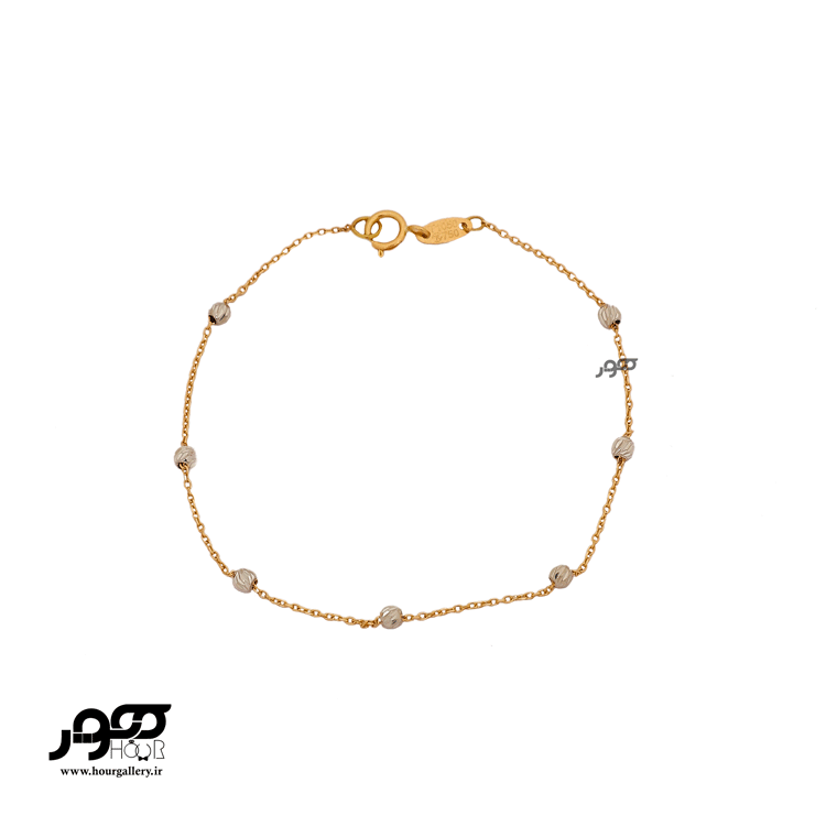 پابند طلا زنانه زنجیری با گوی برنادو کد BCA302