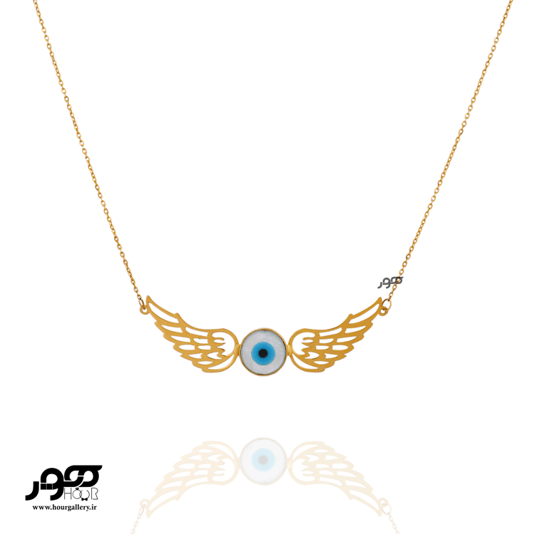 گردنبند طلا زنانه چشم نظر بال فرشته کد  MXN163