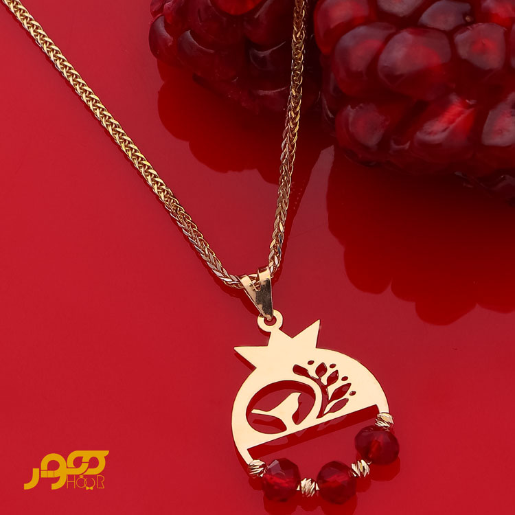 آویز طلا زنانه طرح انار کد BLP353