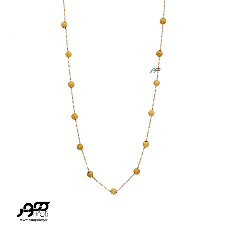 دستبند طلا زنانه گوی آینه ای با زنجیر کدJCB463 