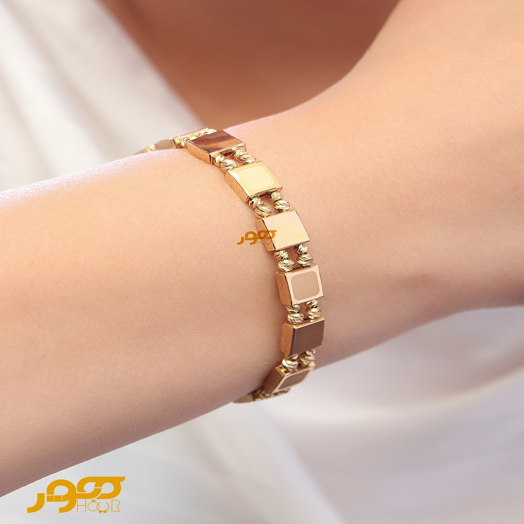 دستبند طلا زنانه تیفانی مربعی کد BCB150