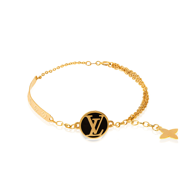 دستبند طلا زنانه طرح لویی ویتون LV کد ACB398