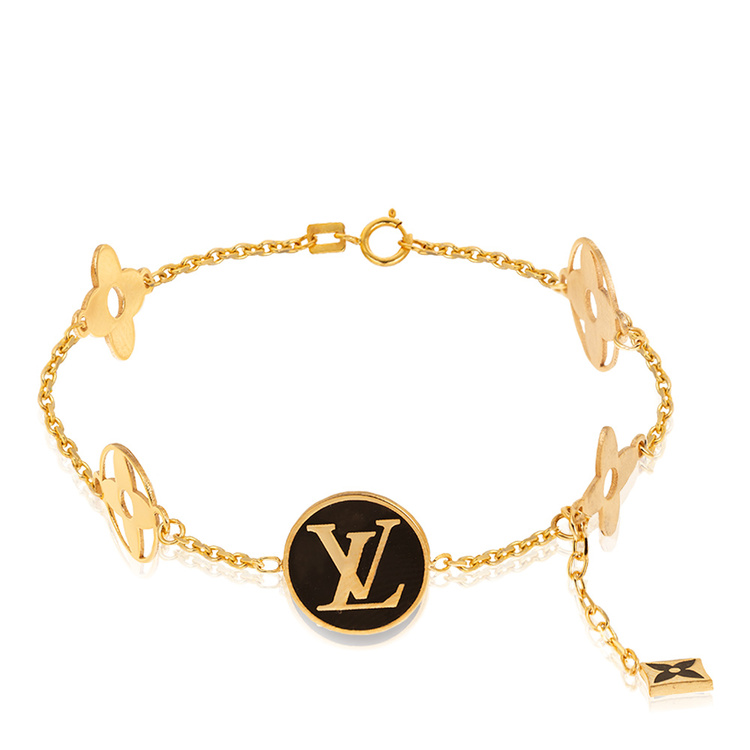 دستبند طلا زنانه طرح لویی ویتون LV کد ACB421