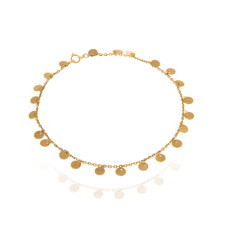 پابند طلا زنانه با پولک کد ALA701