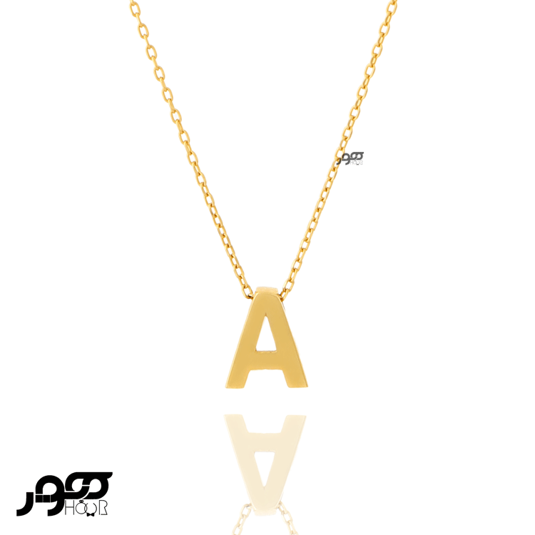 گردنبند طلا زنانه طرح حروف A کد JCN137