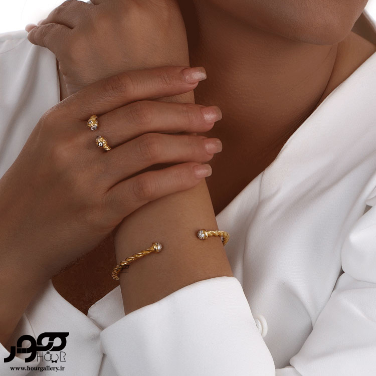 دستبند طلا زنانه طرح پیچ دیوید یورمن کد ACB471