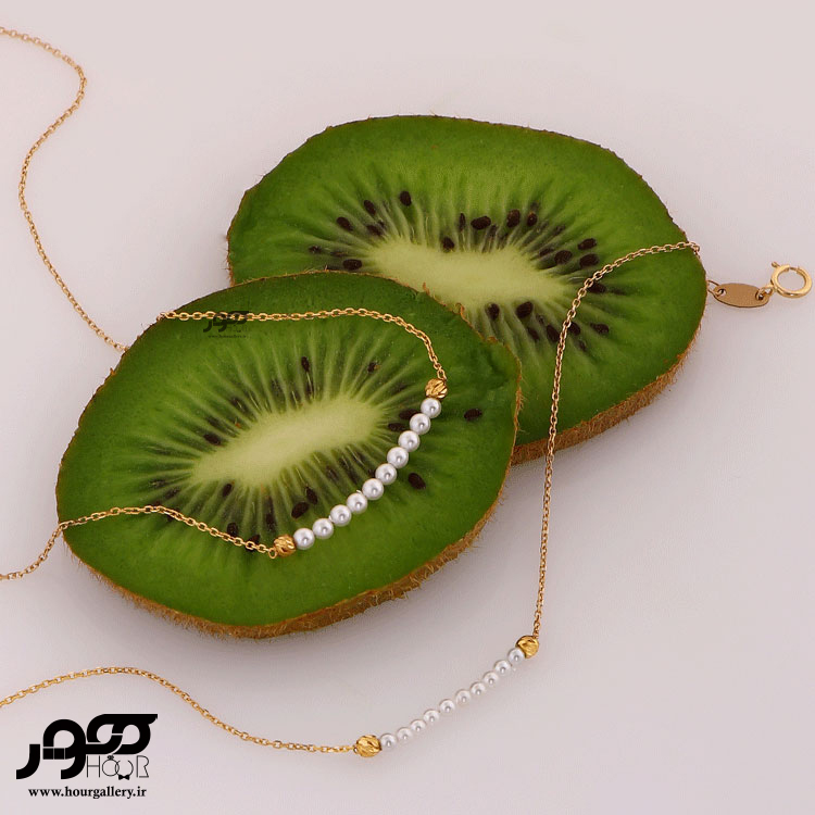 گردنبند طلا زنانه مروارید خطی کد JCN527