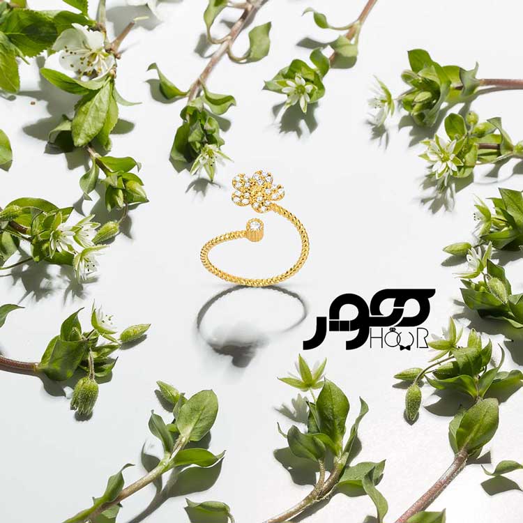انگشتر طلا زنانه طرح گل کد ACR392