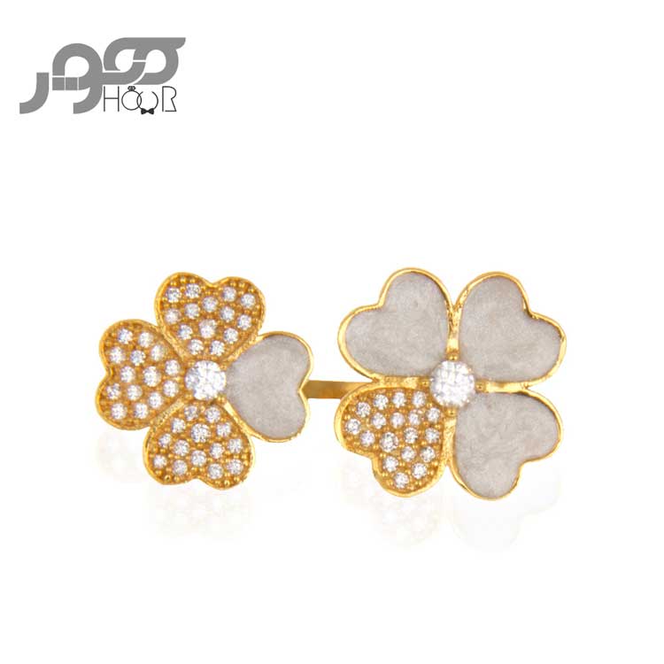انگشتر طلا زنانه ونکلیف نگین دار  کد ACR405